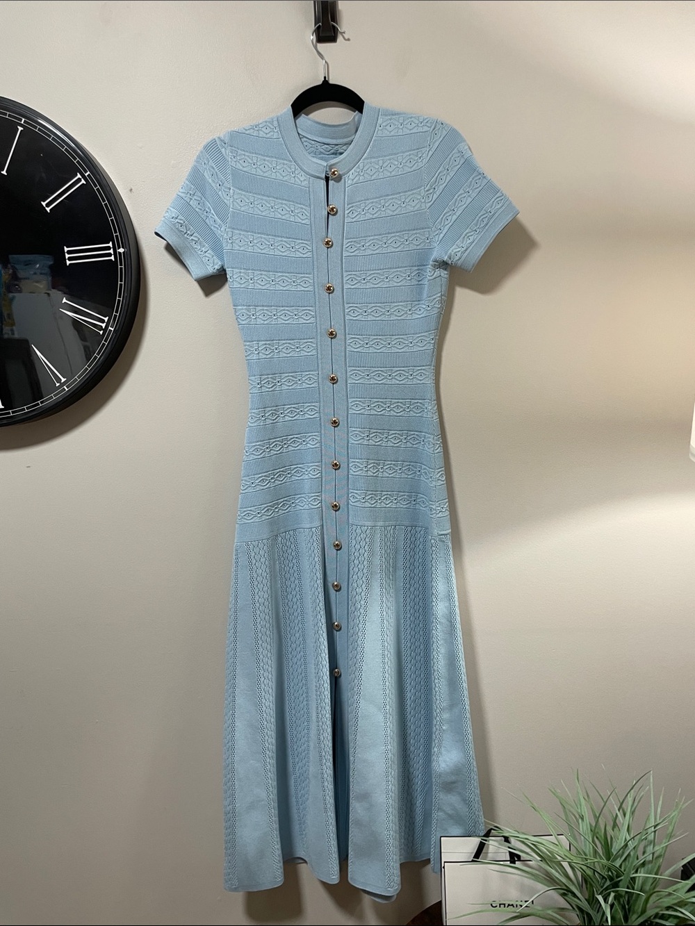Commense Light Blue Button-Front Knit Maxi Dress - Picture 9 of 17